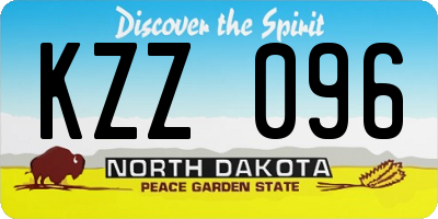 ND license plate KZZ096