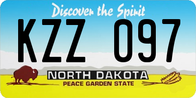 ND license plate KZZ097