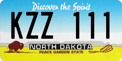 ND license plate KZZ111