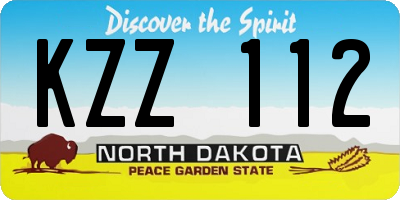 ND license plate KZZ112