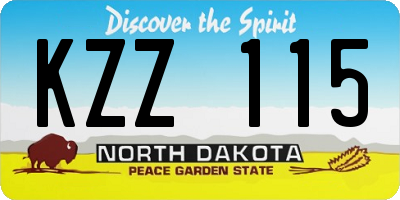 ND license plate KZZ115