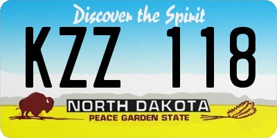 ND license plate KZZ118