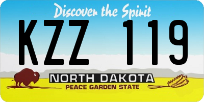 ND license plate KZZ119