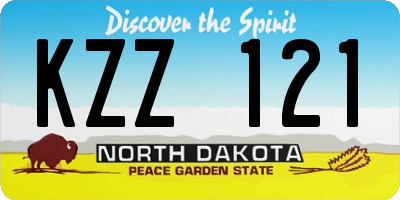 ND license plate KZZ121