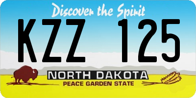 ND license plate KZZ125