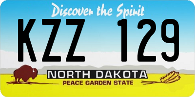 ND license plate KZZ129