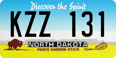 ND license plate KZZ131