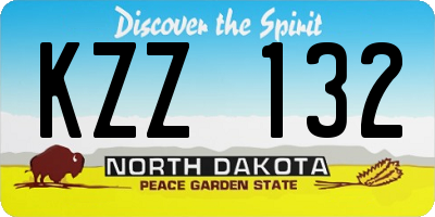 ND license plate KZZ132