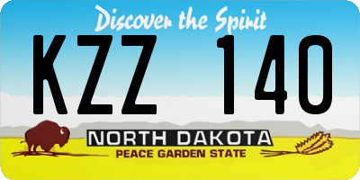 ND license plate KZZ140