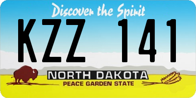 ND license plate KZZ141