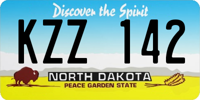 ND license plate KZZ142