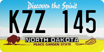 ND license plate KZZ145