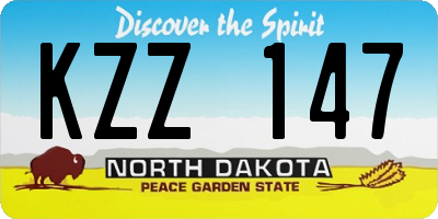 ND license plate KZZ147