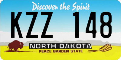 ND license plate KZZ148