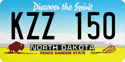 ND license plate KZZ150