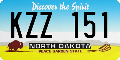 ND license plate KZZ151