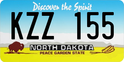 ND license plate KZZ155