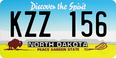 ND license plate KZZ156