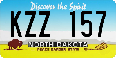 ND license plate KZZ157