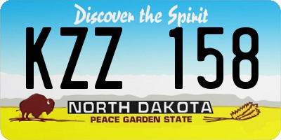 ND license plate KZZ158