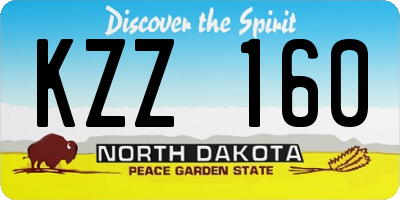 ND license plate KZZ160