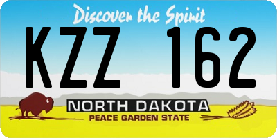 ND license plate KZZ162