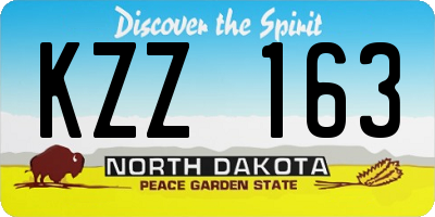 ND license plate KZZ163