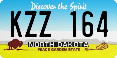 ND license plate KZZ164