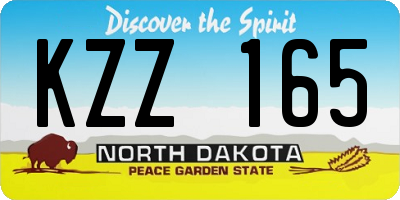 ND license plate KZZ165