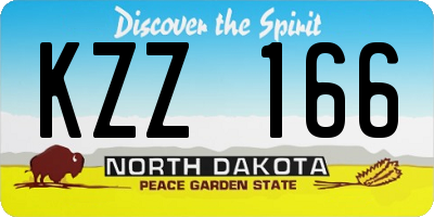 ND license plate KZZ166