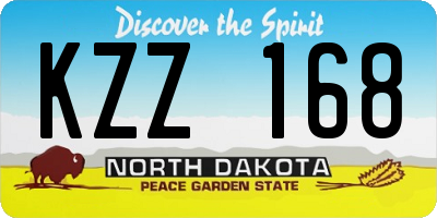 ND license plate KZZ168