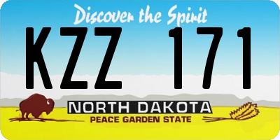 ND license plate KZZ171
