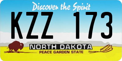 ND license plate KZZ173