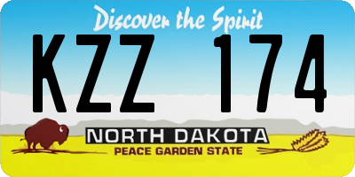 ND license plate KZZ174