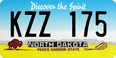 ND license plate KZZ175