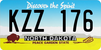 ND license plate KZZ176