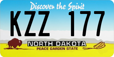 ND license plate KZZ177