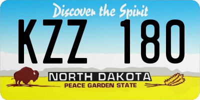 ND license plate KZZ180