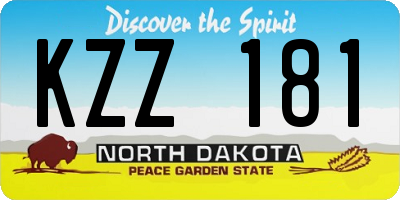 ND license plate KZZ181