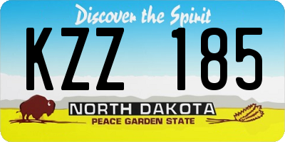 ND license plate KZZ185