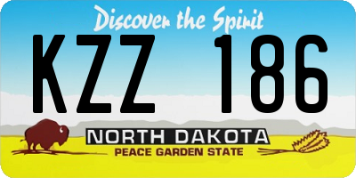 ND license plate KZZ186