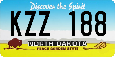 ND license plate KZZ188