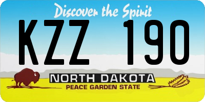 ND license plate KZZ190