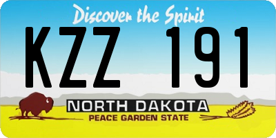 ND license plate KZZ191