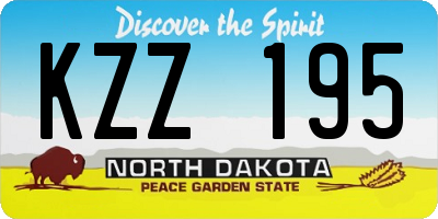 ND license plate KZZ195