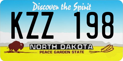 ND license plate KZZ198
