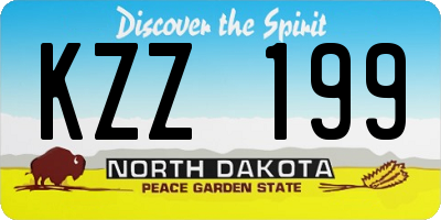 ND license plate KZZ199