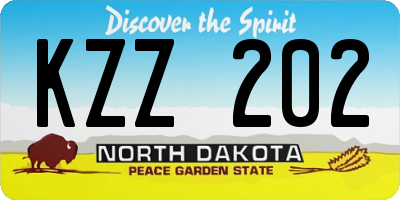 ND license plate KZZ202
