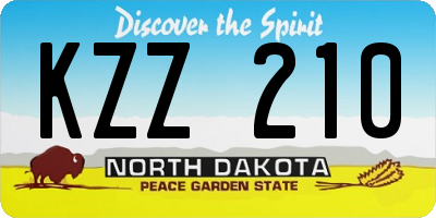 ND license plate KZZ210