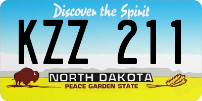 ND license plate KZZ211